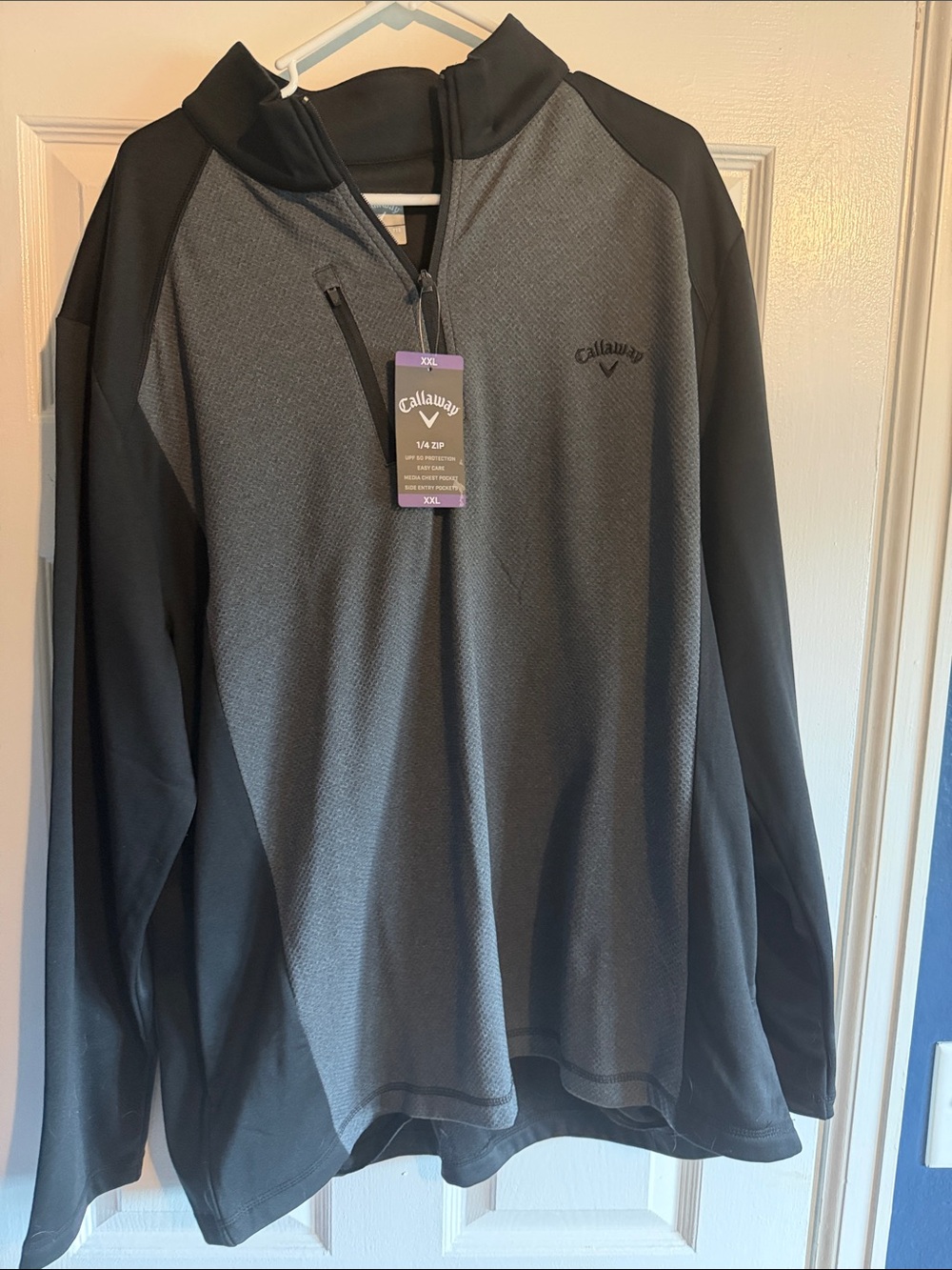 Callaway Men's Gray and Black Performance Quarter-Zip Pullover